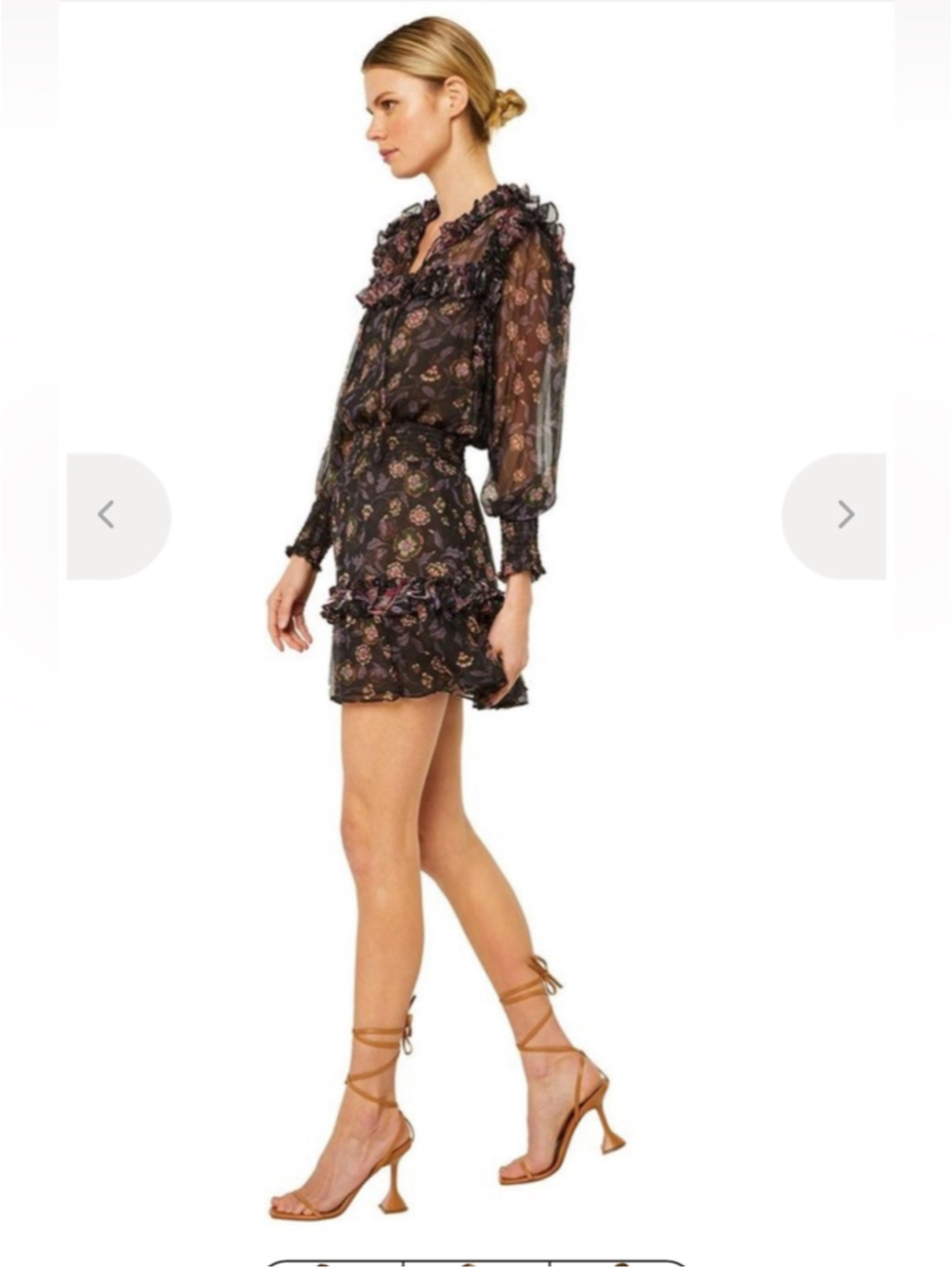 MISA Los Angeles Floral Ruffle Mini Dress – XS